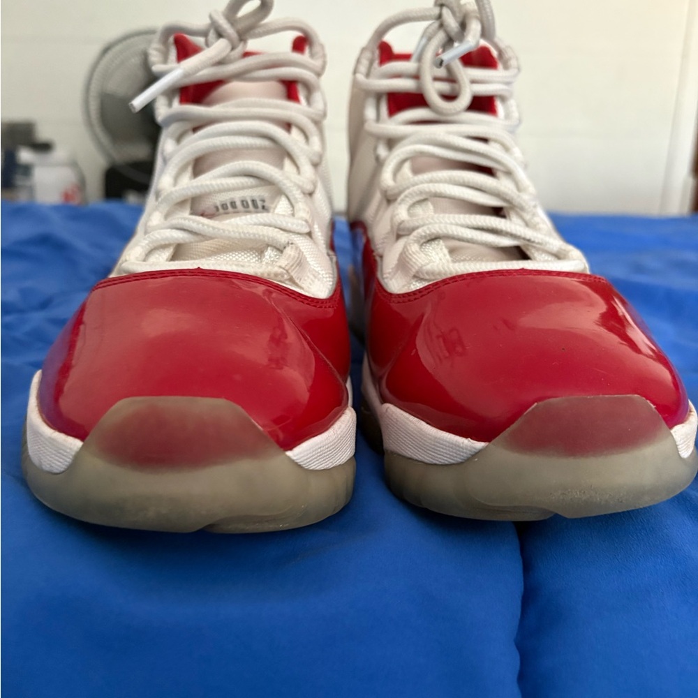 Red and White High-Top Sneakers